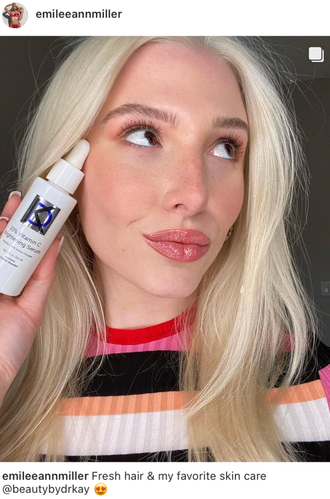 Instagram Photo from model Emilee Ann Miller with Vitamin C Serum