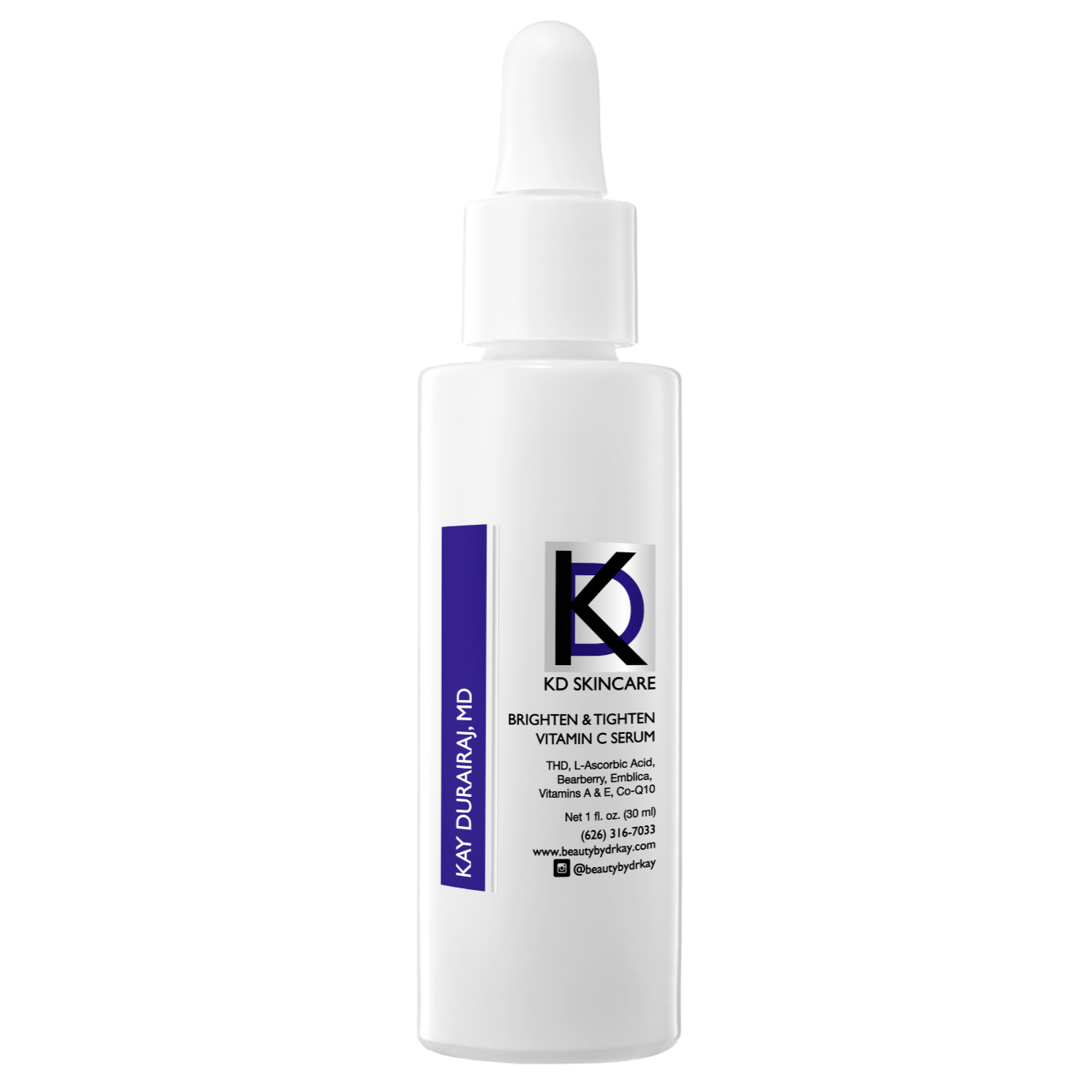 KD Brighten & Tighten Vitamin C Serum Dropper Bottle, 1 fl oz